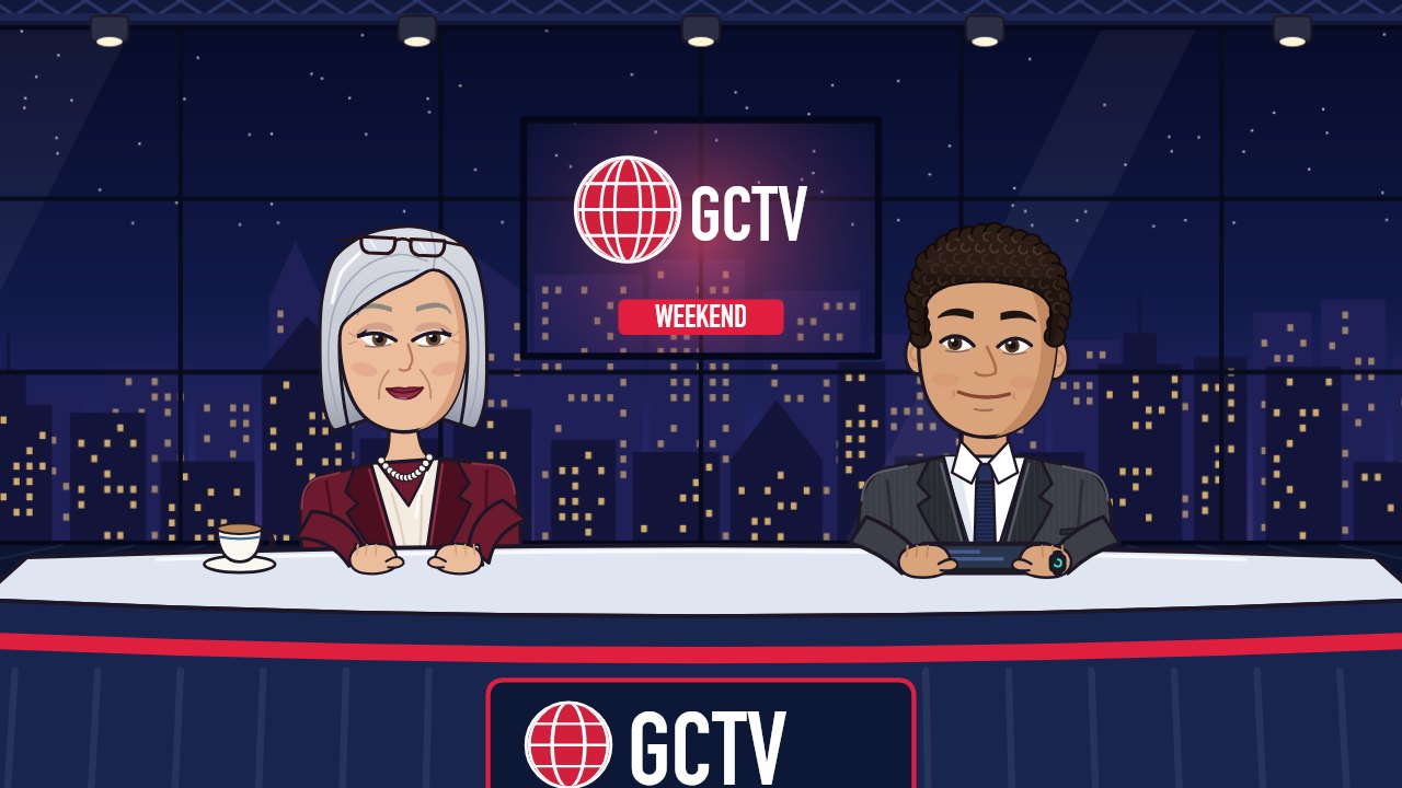 Roz Mercer and Theo Brandt at the GCTV Weekend desk